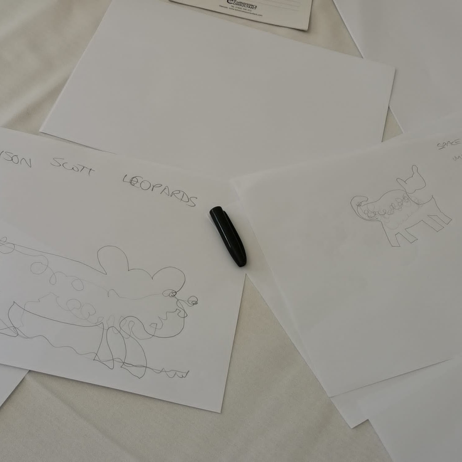 Various drawings of space leopards