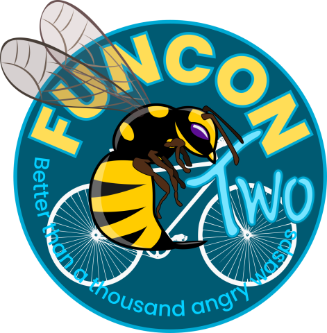 FunCon Logo with Wasp in front of Bicycle