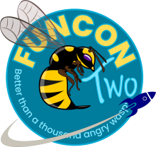 Funcon logo with Novacon Rocket
