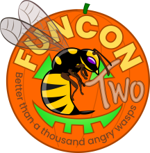 Funcon lofo with wasp in front of pumpkin